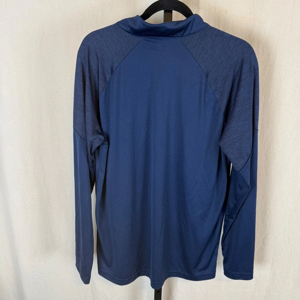 NFL Team Apparel Seattle Seahawks Mens Navy Blue Quarter Zip Pullover Large